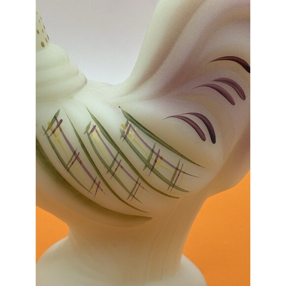 Fenton Hand Painted Burmese Satin Rooster Signed by C.A. Hall - 5 1/4" Tall - Picture 4 of 9